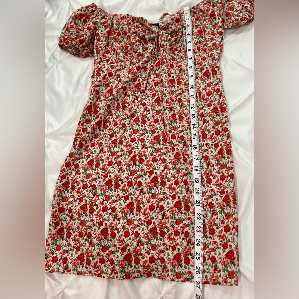 SHEIN Off The Shoulder Floral Dress Size Medium Stretchy Fit NWOT - Picture 9 of 11